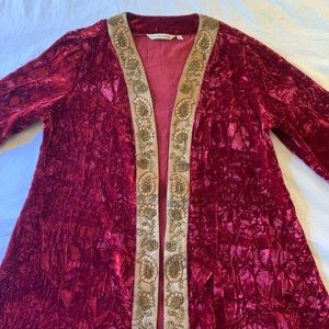 Soft Surroundings crushed velvet jacket